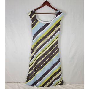 Merona Dress Womens Small Multicolor Striped A Line Sleeveless Scoop U‎ Neck